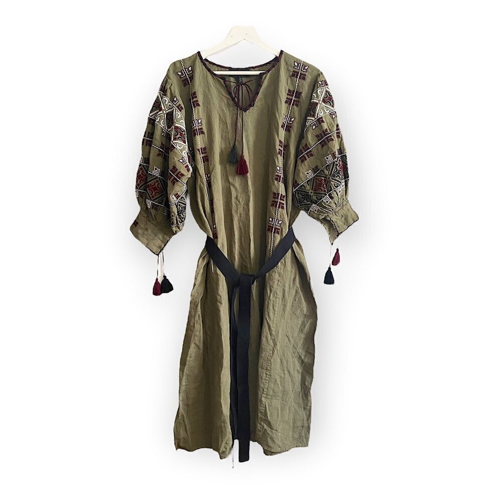 Nili Lotan Valencia Dress, Army Green, Size S, New with tag - Picture 3 of 16